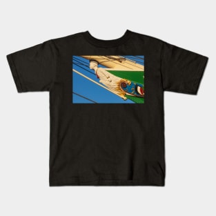 Figurehead, sailing ship, Rickmer Rickmers, Hamburg, evening, evening light Kids T-Shirt